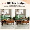 Coffee Table,  Lift Top Coffee Tables with Adjustable Storage Shelf and Hidden Compartment, Lift Tabletop Dining Table for Living Room, Rustic Oak - 3 of 4