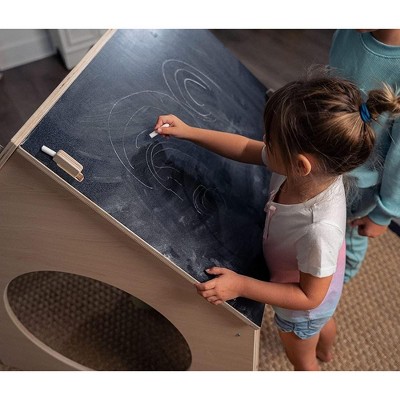 Evergreen Montessori Wooden Playhouse with Chalkboard Roof