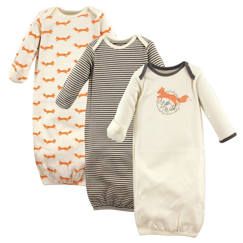 Touched by Nature Baby Boy Organic Cotton Gowns, Fox, 1 of 5