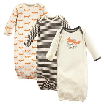 Touched by Nature Baby Boy Organic Cotton Gowns, Fox