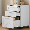 3 Drawer File Cabinet with Lock, Wooden Mobile Under Desk Filing Cabinet for A4/Letter/Legal Size, Farmhouse Printer Stand - 2 of 4