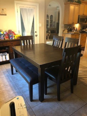 Haddigan Rectangular Extendable Dining Table Dark Brown