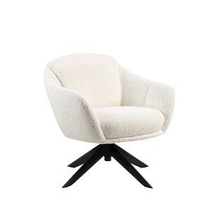 New Classic Furniture,Fleming Metal and Fabric Swivel Lounge Chair in Ivory - 1 of 4