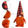 3 Pcs Fall Decoration Harvest Thanksgiving Decorations Gnomes Plush Elf Dwarf Doll Figurine with Pumpkin Autumn Maple Leaves - 3 of 4