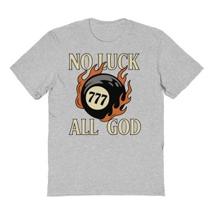 Rerun Island Men's No Luck All Good Short Sleeve Graphic Cotton T-Shirt - Sport Grey XL - 1 of 4