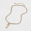Seahorse Pearl Chain Charm Pendant Necklace - A New Day™ Metallic Gold - 3 of 4