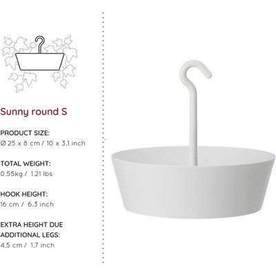 White 10-Inch Single Tier Hanging Planter for Indoor/Outdoor Use