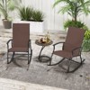Tangkula Set of 2 Outdoor Rocking Chair Patio Rocker w/ Breathable Fabric Brown - 2 of 4