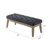 Itopfox Velvet Upholstered Tufted Entryway Bench with Solid Wood Legs, Padded Seat Ottoman for Bedroom or Living Room - 2 of 4
