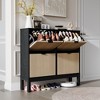 4-Drawer Shoe Cabinet - Adjustable Shelves Holds 24-28 Pairs, Space-Saving Narrow Design for Entryway/Hallway - 3 of 4