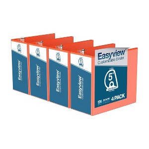 Davis Group 4pk 5" Premium Economy Angled D-Ring Binder Orange: Easyview, 4in, 700 Sheet Capacity, Hard Cover, 2 Pockets - 1 of 4