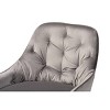 4pc Catherine Velvet Fabric Upholstered and Counter Height Barstool Gray/Walnut - Baxton Studio: Polyester, Metal Frame, Fixed Height - 3 of 4
