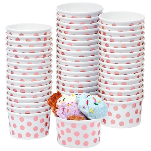 50-Pack 5 oz Plastic Dessert Cups with Lids - Bulk Ice Cream