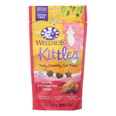 Wellness Pet Products Cat Treat - Kittles - Salmon & Cranberries - Case of 14 - 2 oz