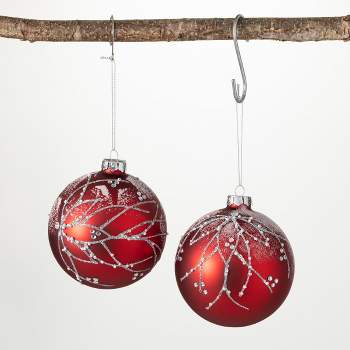 Raz Imports 2023 Charming Holiday 18 Iridescent Glass Tree Red