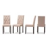 Set of 4 Gardner Modern and Contemporary Fabric Dining Chair: Beige, Dark Brown - Baxton Studio - 2 of 4