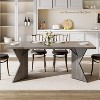 71 Inch Dining Table for 6, Rustic Farmhouse Tall Kitchen Table with Large Tabletop, Long Wooden Dining Room Table with Heavy Duty Legs - 3 of 4