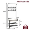 23.6''Coat Rack, 3-in-1 Hall Tree with Shoe Bench - 2 of 4