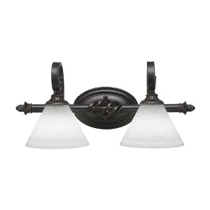 Toltec Lighting Elegante 2 - Light Vanity in  Dark Granite with 7" White Muslin Shade - 1 of 1
