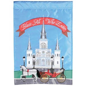 Dicksons Magnolia Garden Outdoor Flag Decoration For Garden, Yard, Or Walkway Standard 13 x 18, Weather Resistant Polyester, St Louis Cathedral Bless - 1 of 1