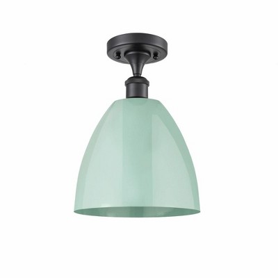 Plymouth Dome - 1 Light Semi-Flush Mount In Industrial Style-12.88 Inches Tall and 9 Inches Wide