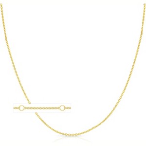 Floreo 14k Yellow, White, or Rose Gold 1.4mm Double Extendable Lite Rolo Cable Chain Adjustable Necklace, 16" - 17" - 18 Inch - 1 of 3