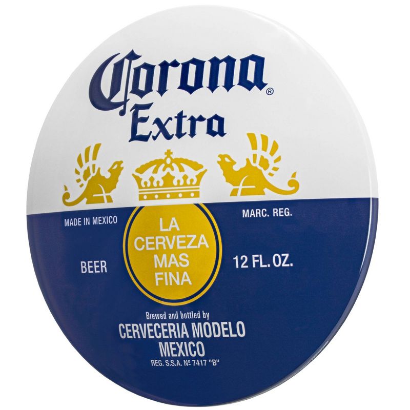 15&#34; x 15&#34; Corona Extra Dome Shaped Metal Sign Wall Decor White/Dark Blue - American Art Decor, 1 of 6