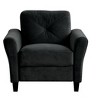 PexFix 35" L x 32.75" H Velvet Upholstered Single Sofa Chair with Button Tufted Backrest Modern Armchair for Living Room Bedroom Office Black - 4 of 4