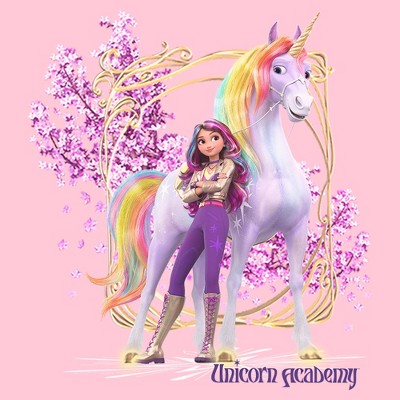 Unicorn Academy Girls Unicorn Academy Sophia And Wildstar Floral T Shirt - Light Pink - Medium — фото 2