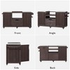 Whisen 66.5" Outdoor Kitchen Island for Egg-shaped Grills, Solid Wood Outdoor Grill Cart with Stainless Steel Top - 3 of 4
