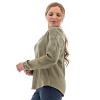 Aventura Clothing Women's Nyla Embroidered Long Sleeve Split Neck Blouse - 4 of 4