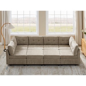 VANOMi Chenille Sectional Sofa with Ottoman - 1 of 4