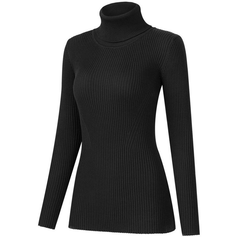 Whizmax Women Stretchable Mock Turtleneck Knit Long Sleeve Slim Fit Sweater, 4 of 7