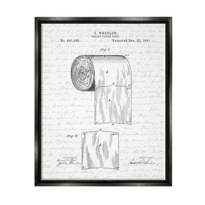 Stupell Industries Toilet Paper Roll Patent Black And White Bathroom Design