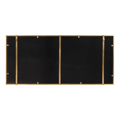 Gold Full Length Rectangular Metal Frame Mirror with Shelf