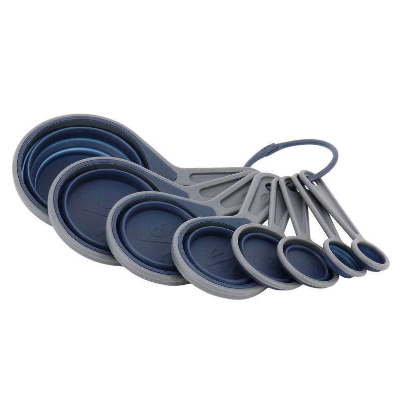 Oster Bluemarine 8 Piece Collapsible Measuring Cups and Spoons Set in Dark Blue, 1 of 7