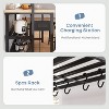 Coolmee 42/47 inch Kitchen Island with Storage & Seating - 3-Tier Bakers Rack, Microwave Stand, Dining Table for 4, 5 Hooks & 50lb Capacity - 4 of 4