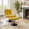 Art Leon Leisure Linen Fabric Swivel Accent Chair with Ottoman, Wood and Metal Frame - 3 of 4