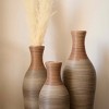 Angel Sar 3-Piece Brown PVC Floor Vase Set, Tall Decorative Flower Stands for Dried Stems, Modern Home Decor for Living Room & Entryway - 2 of 4