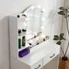 Okak Makeup Vanity with Openable Mirror, Vanity Desk with 4 Drawers & 1 Cabinet & Shelves, Rattan Dressing Table for Bedroom - 4 of 4