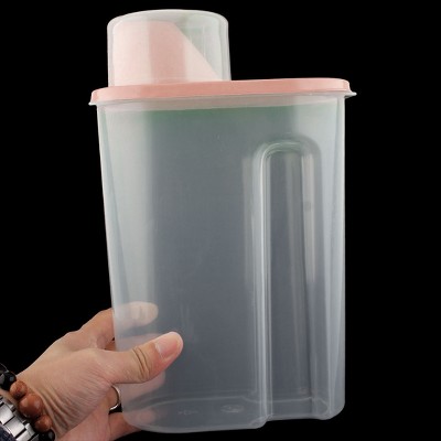 Unique Bargains Plastic Kitchen Cereal Grain Bean Rice Food Storage Container 2.5L Pink Clear 1 Pc — фото 2