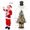 Pre-Lit 3Ft Snow Flocked Artificial Christmas Tree w/ 78 White LED Lights & Lighting Elk Base, 8 Modes Tabletop Mini Tree for Home Decor, 2 Pack - 2 of 4