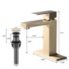 PAGED Single Hole Bathroom Sink Faucet with 3 Colored LED Light,Bathroom Faucets with Deckplate and Drain Assembly for Home Sinks,Brushed Gold - 3 of 4