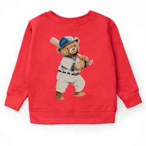 The Juniper Shop Watercolor Baseball Bear Youth Sweatshirt - 1 of 4