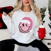 S.W.Smiley Glitter Santa Hat - Women's Graphic Sweatshirt - 2 of 4