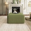 Christopher Knight Home Hayes Corduroy and Wood Square Accent Ottoman, Olive Green - 2 of 4