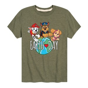 Boys' - Paw Patrol - Earth Day Globe Short Sleeve Graphic T-Shirt - 1 of 4