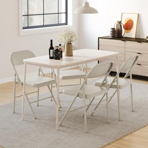 Acekool Grey All-Steel Folding Chairs, Heavy Duty Metal Frame, Holds Up to 350 lbs, Portable for Home or Events - 1 of 4