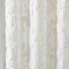 White Cotton Fabric Shower Curtain 72x 72 inches Soft Chenille Bathroom Curtain Warm Laurel Texture Waterproof and Durable - 4 of 4