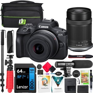 Canon EOS R100 Mirrorless Camera with 2 Lens Kit 18-45mm & 55-210mm IS STM Pro Bundle - 1 of 4